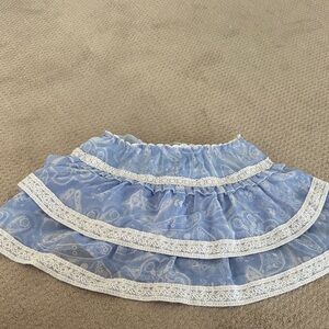 Urban Outfitters Blue and White Lace Mini Skirt